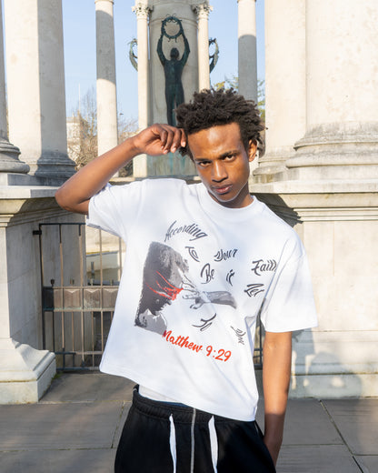 "According to your Faith" oversized T-shirt